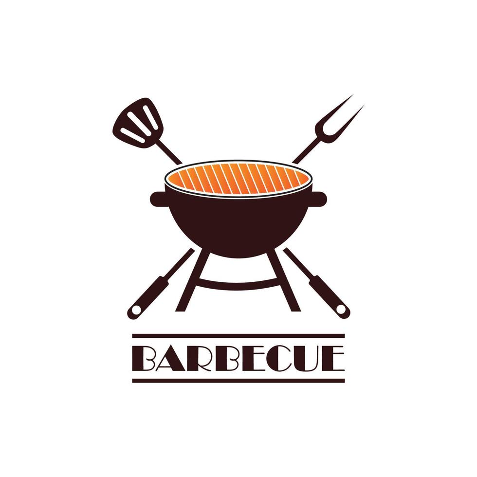 logotipo de barbacoa y vector de símbolo