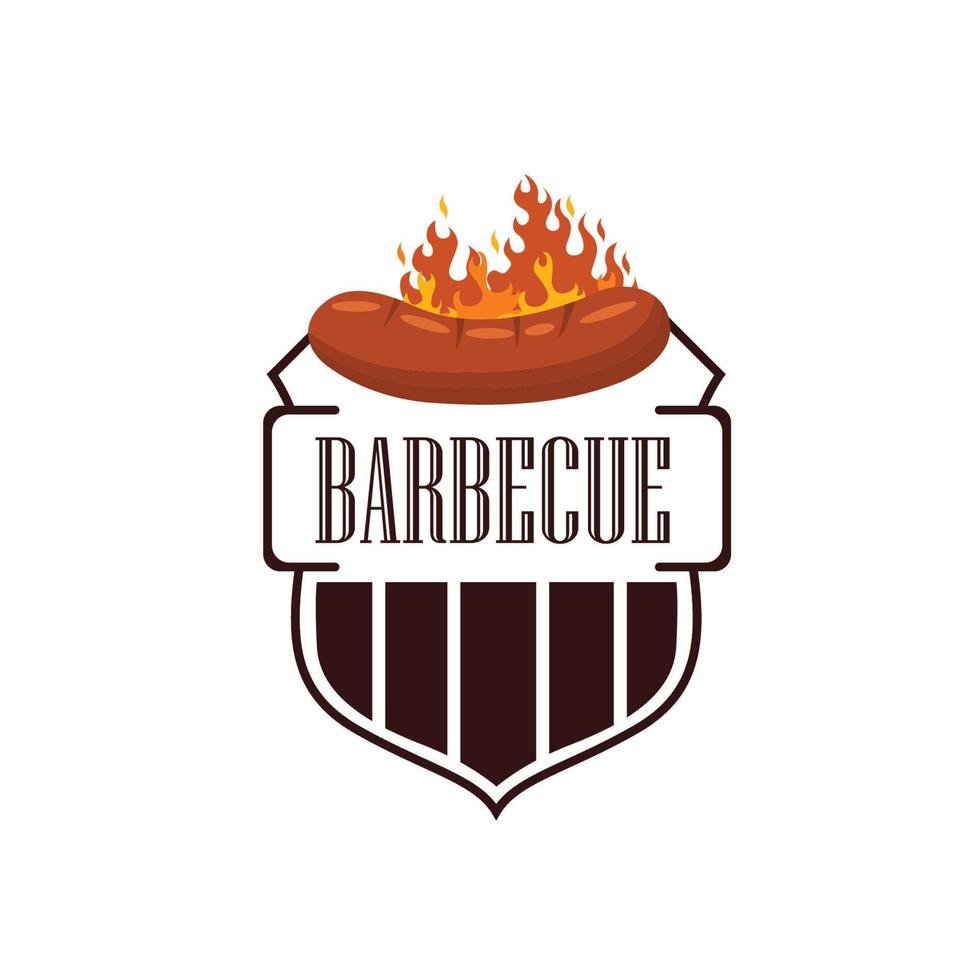 logotipo de barbacoa y vector de símbolo