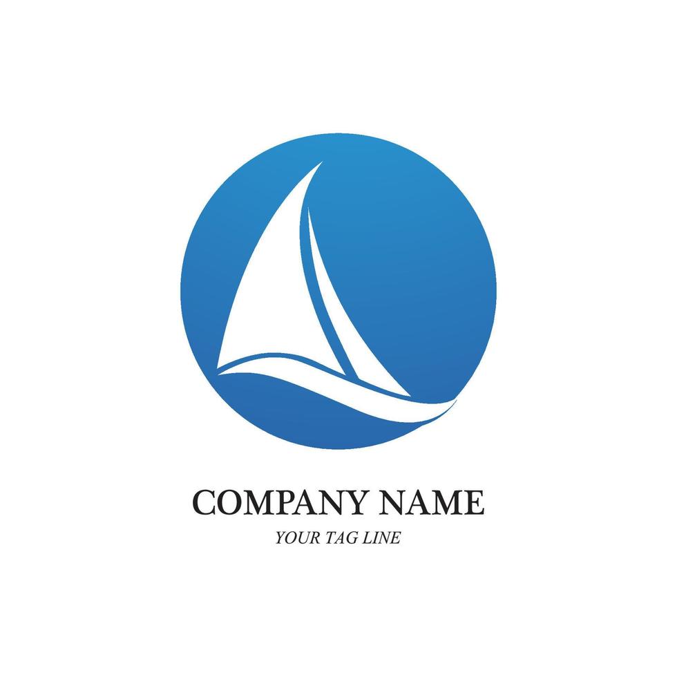 sailing boat logo and symbol vector
