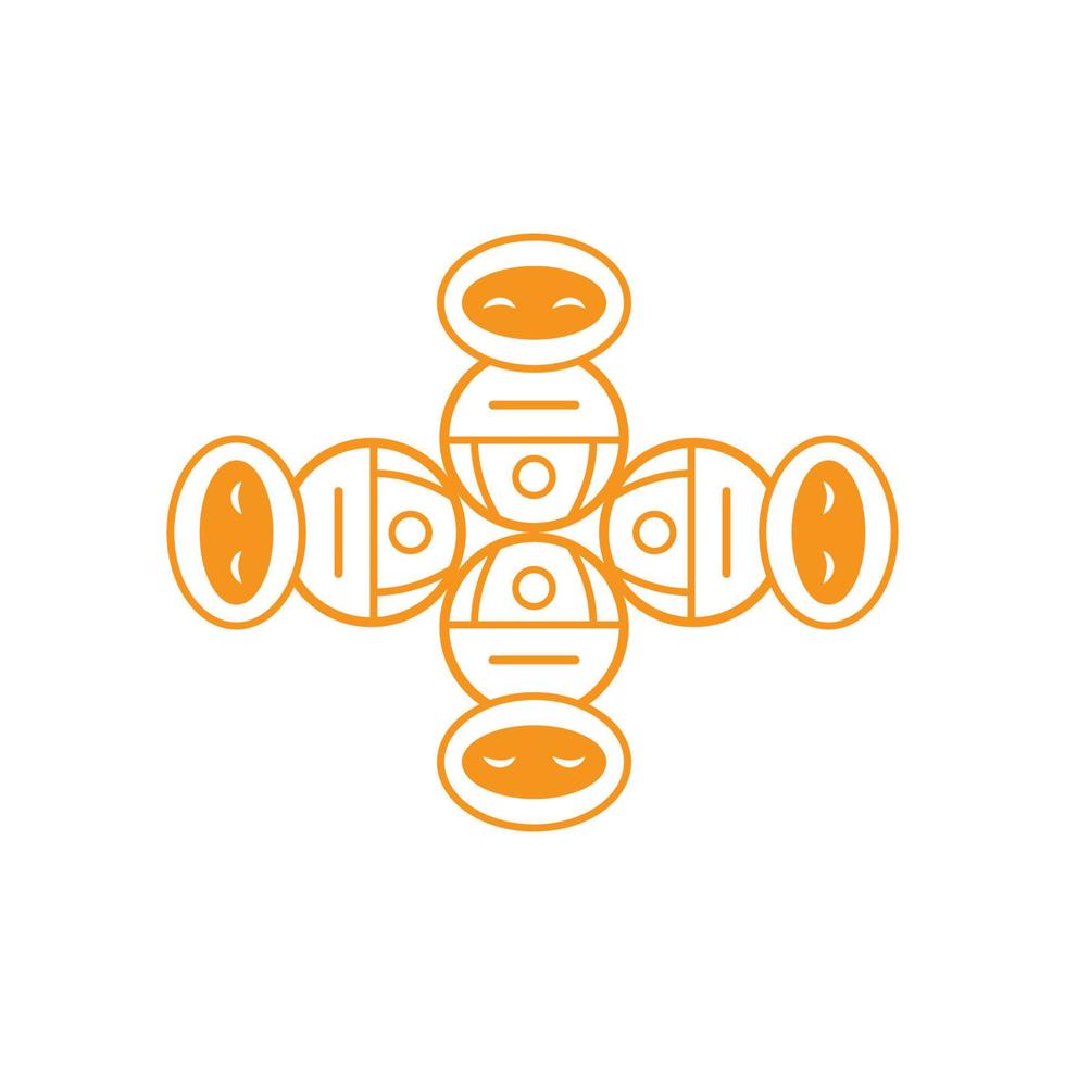 vector de símbolo de robot y logotipo