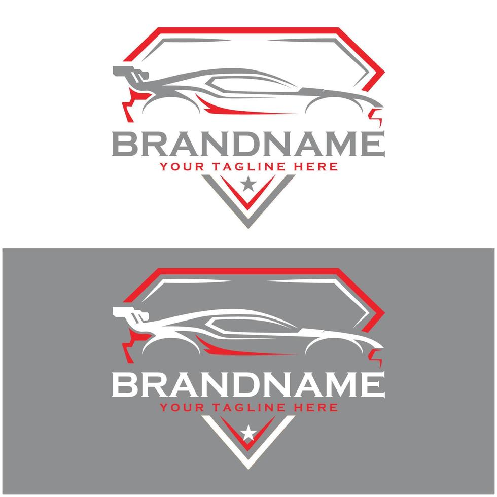 set of creative racing car logo with slogan template vector