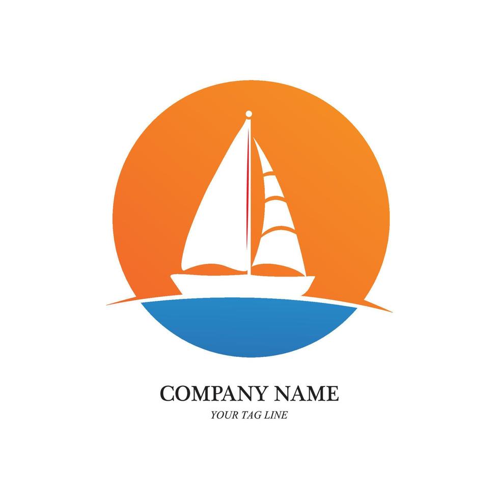 sailing boat logo and symbol vector