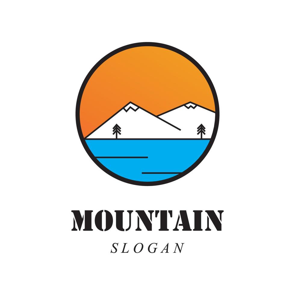 logotipo de icono de montaña vector