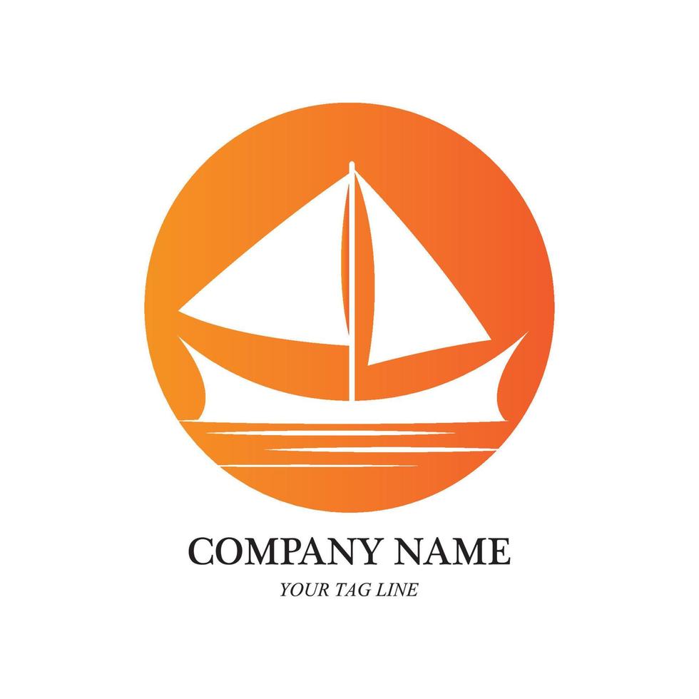sailing boat logo and symbol vector