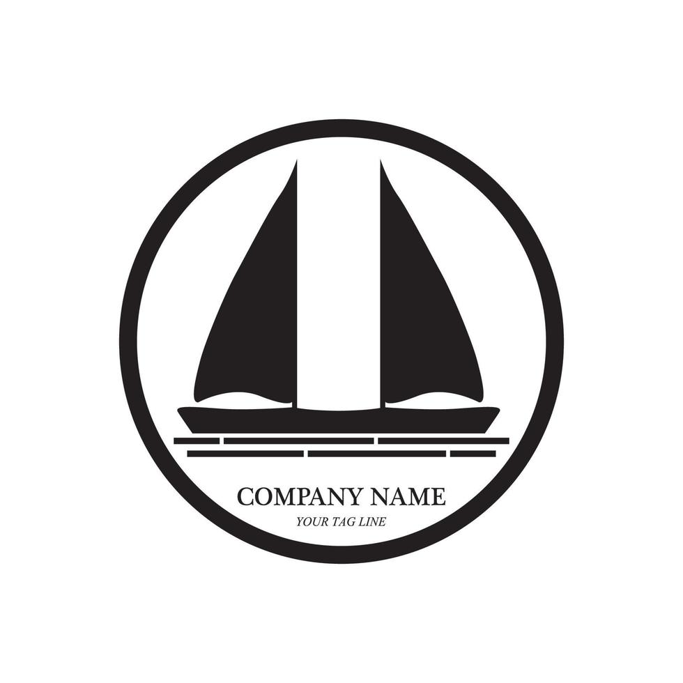 sailing boat logo and symbol vector