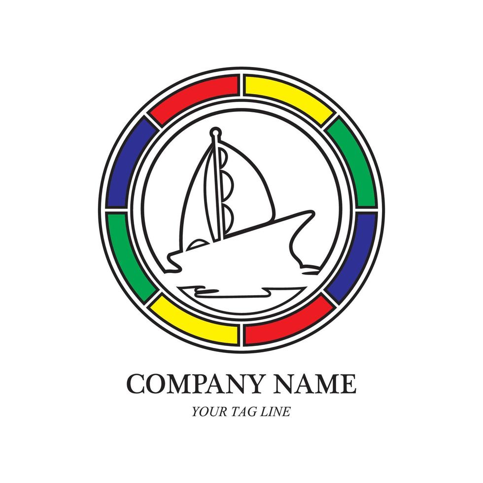 sailing boat logo and symbol vector