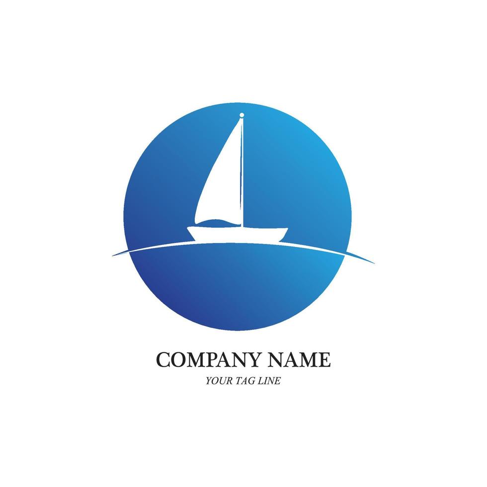 sailing boat logo and symbol vector