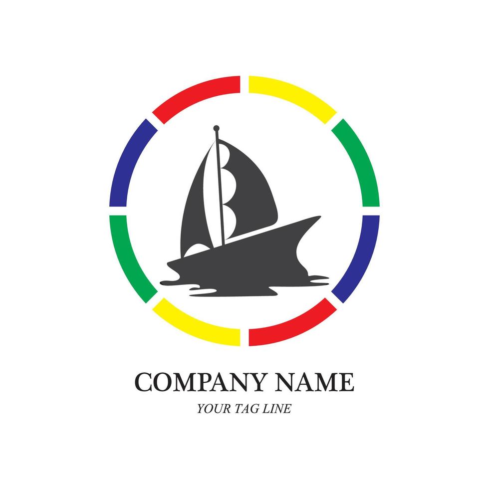 sailing boat logo and symbol vector