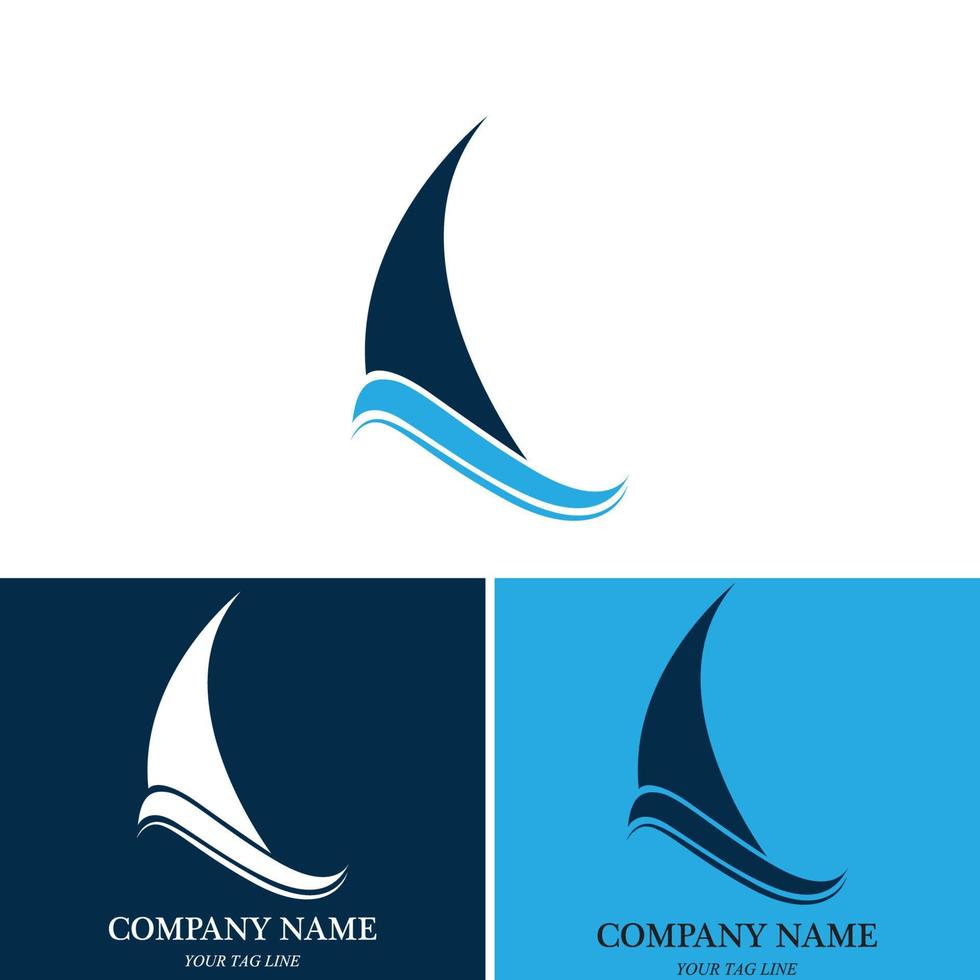 sailing boat logo and symbol vector