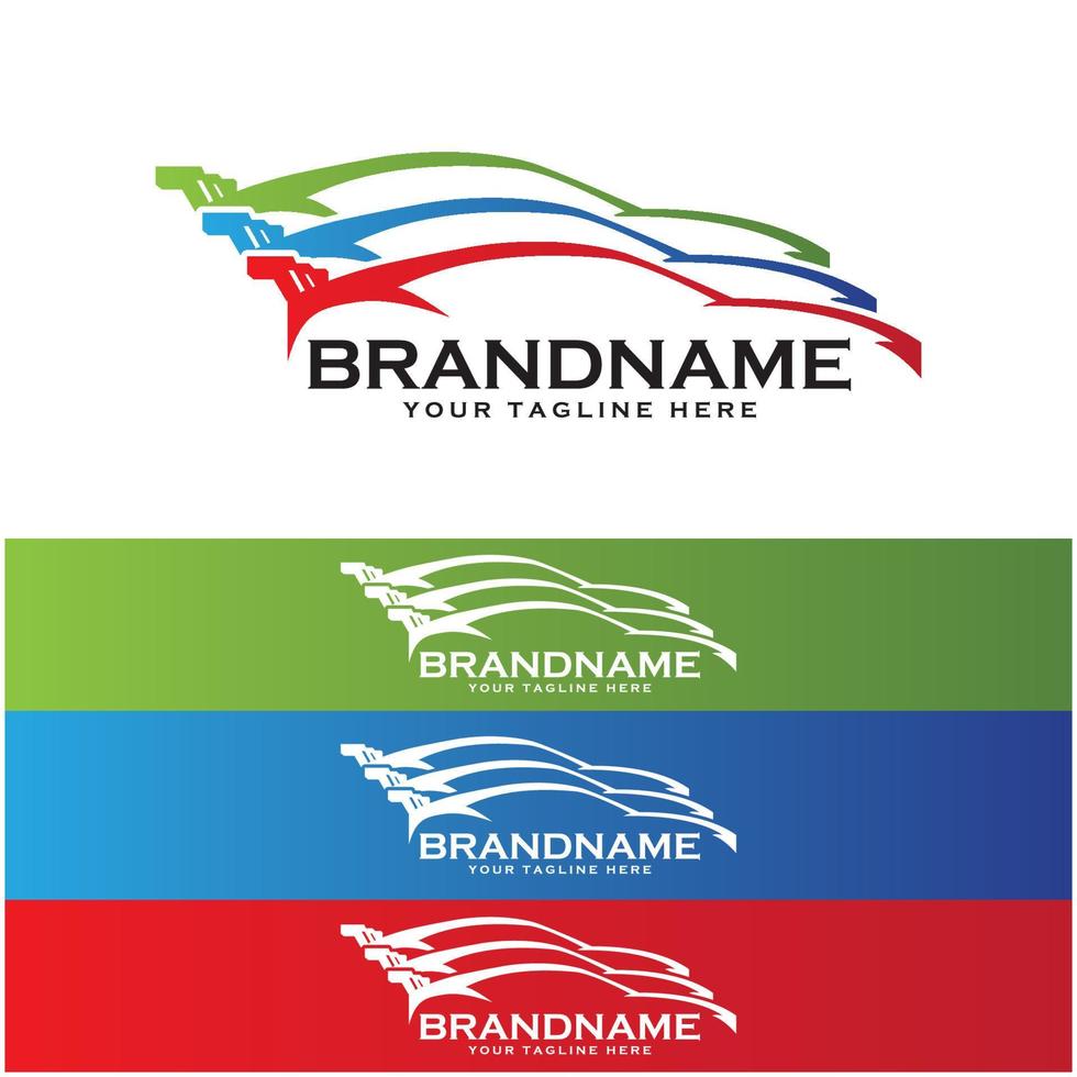 set of creative racing car logo with slogan template vector