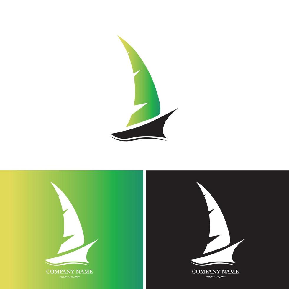 sailing boat logo and symbol vector