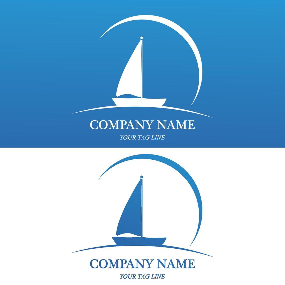 sailing boat logo and symbol vector