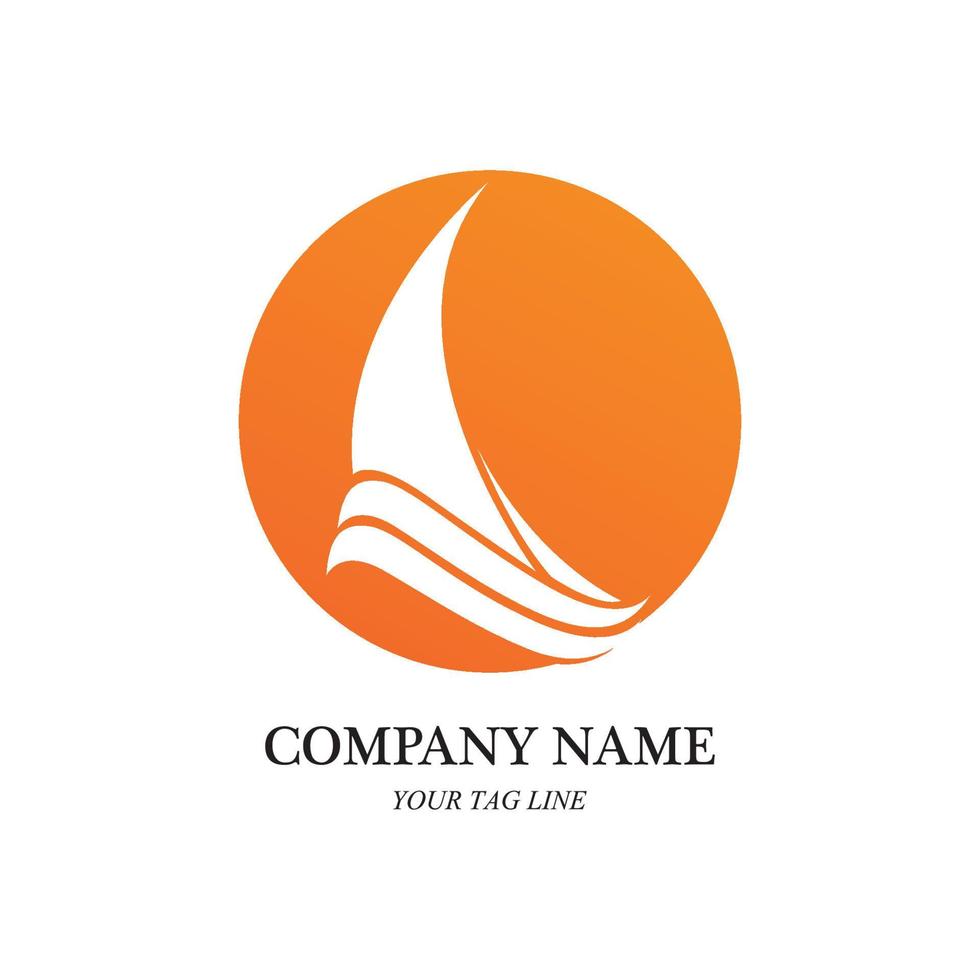 sailing boat logo and symbol vector