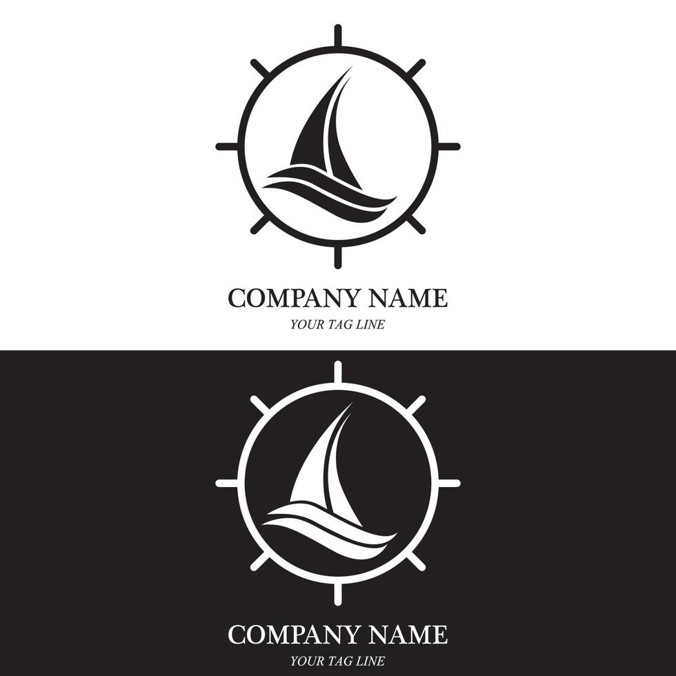 sailing boat logo and symbol vector