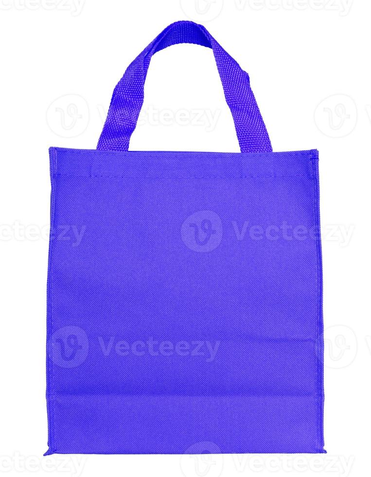 blue canvas shopping bag isolated on white background with clipping path photo