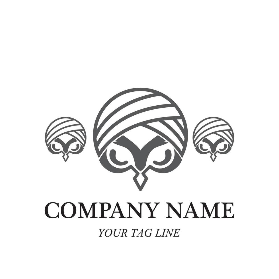 owl logo design illustration template vector