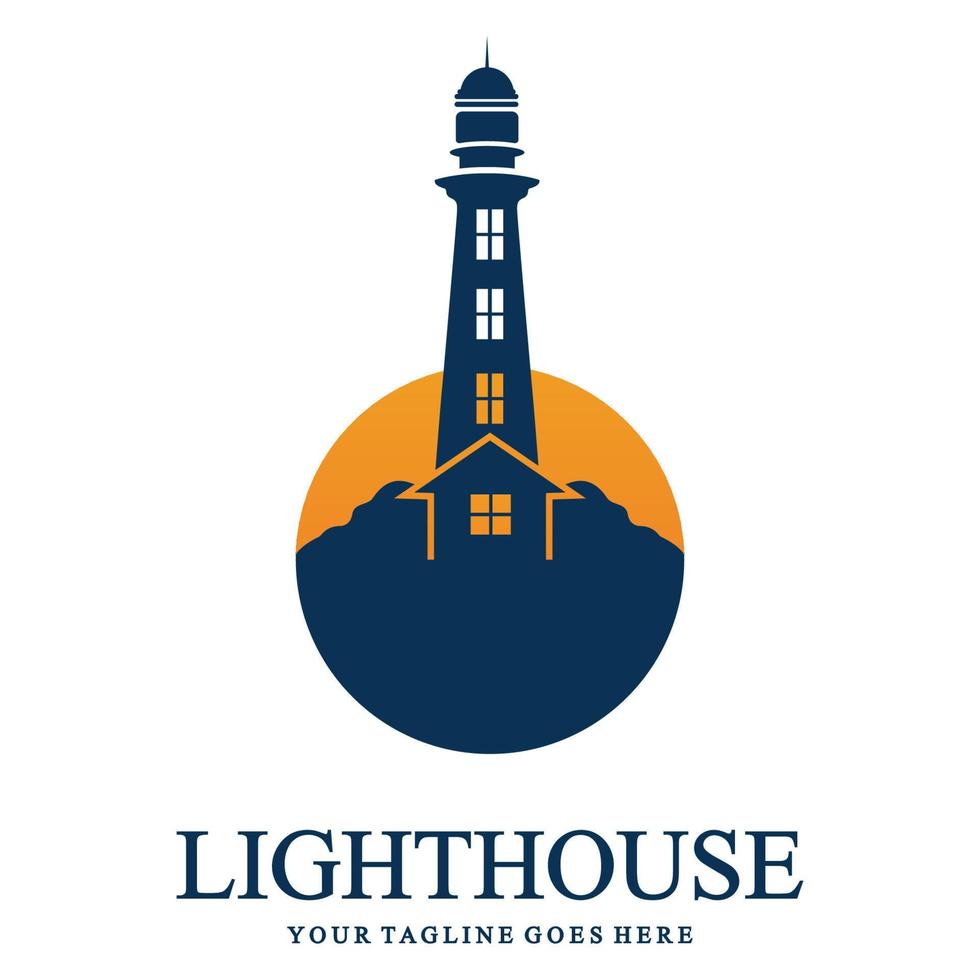 creative lighthouse logo template icon image vector