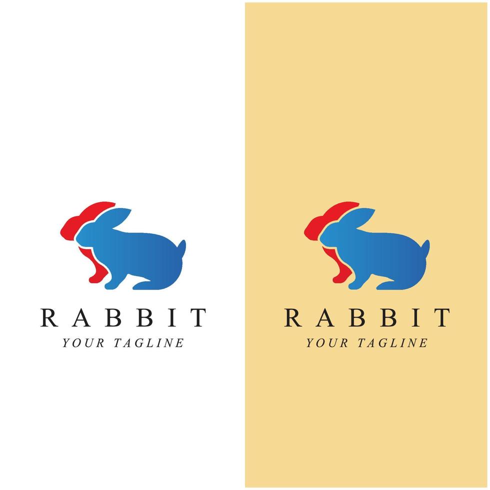 set of creative rabbit with slogan template icon image vector