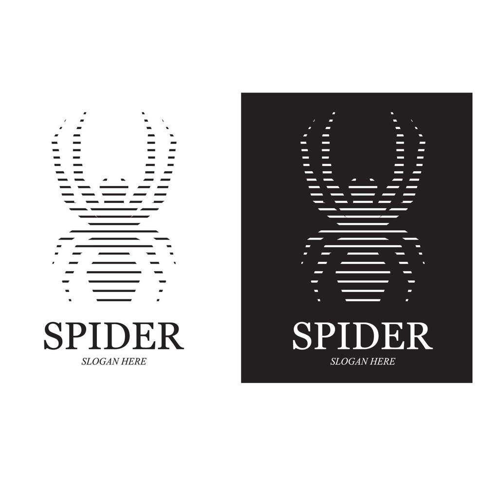 araña logo vector e ilustración