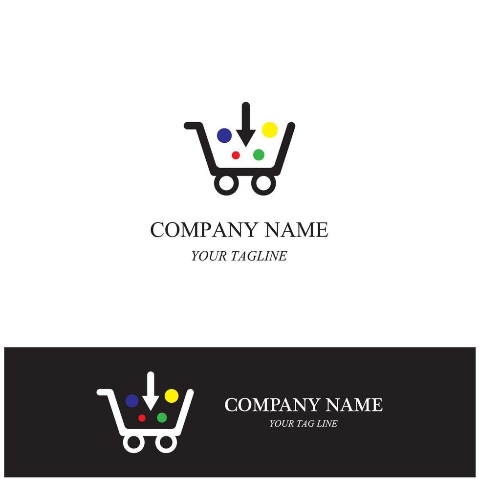 basket shop logo and symbol vector