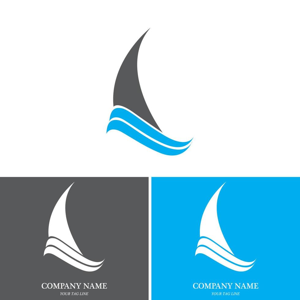 sailing boat logo and symbol vector