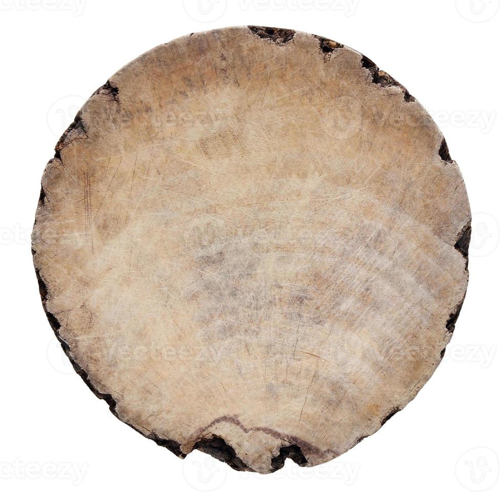 old round wood isolated on white background with clipping path photo