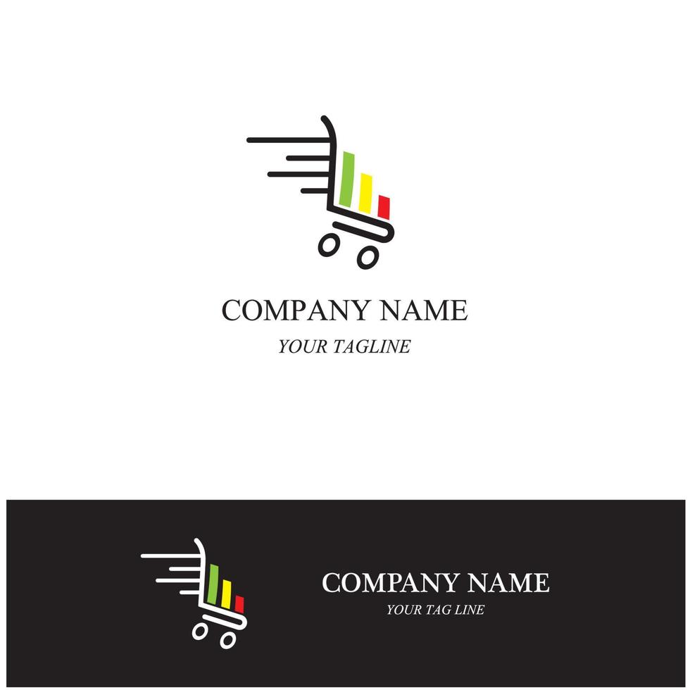 basket shop logo and symbol vector