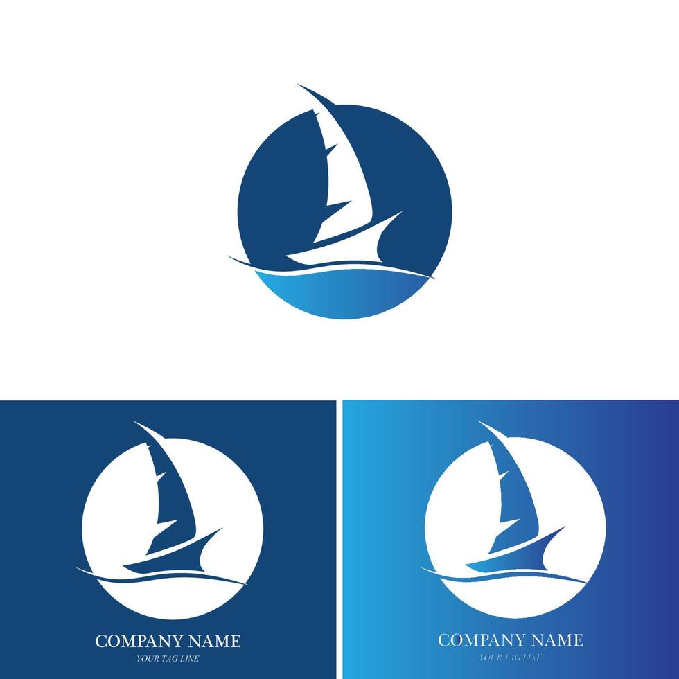 sailing boat logo and symbol vector