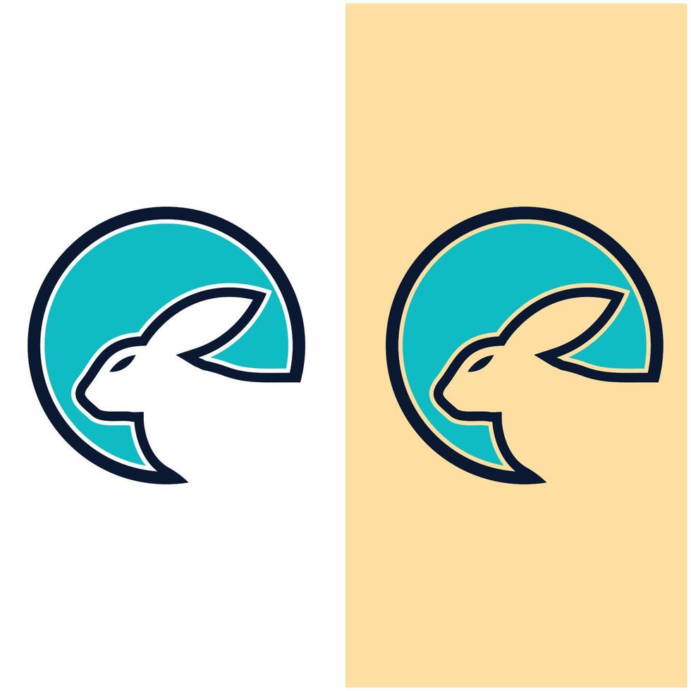 set of creative rabbit with slogan template icon image vector