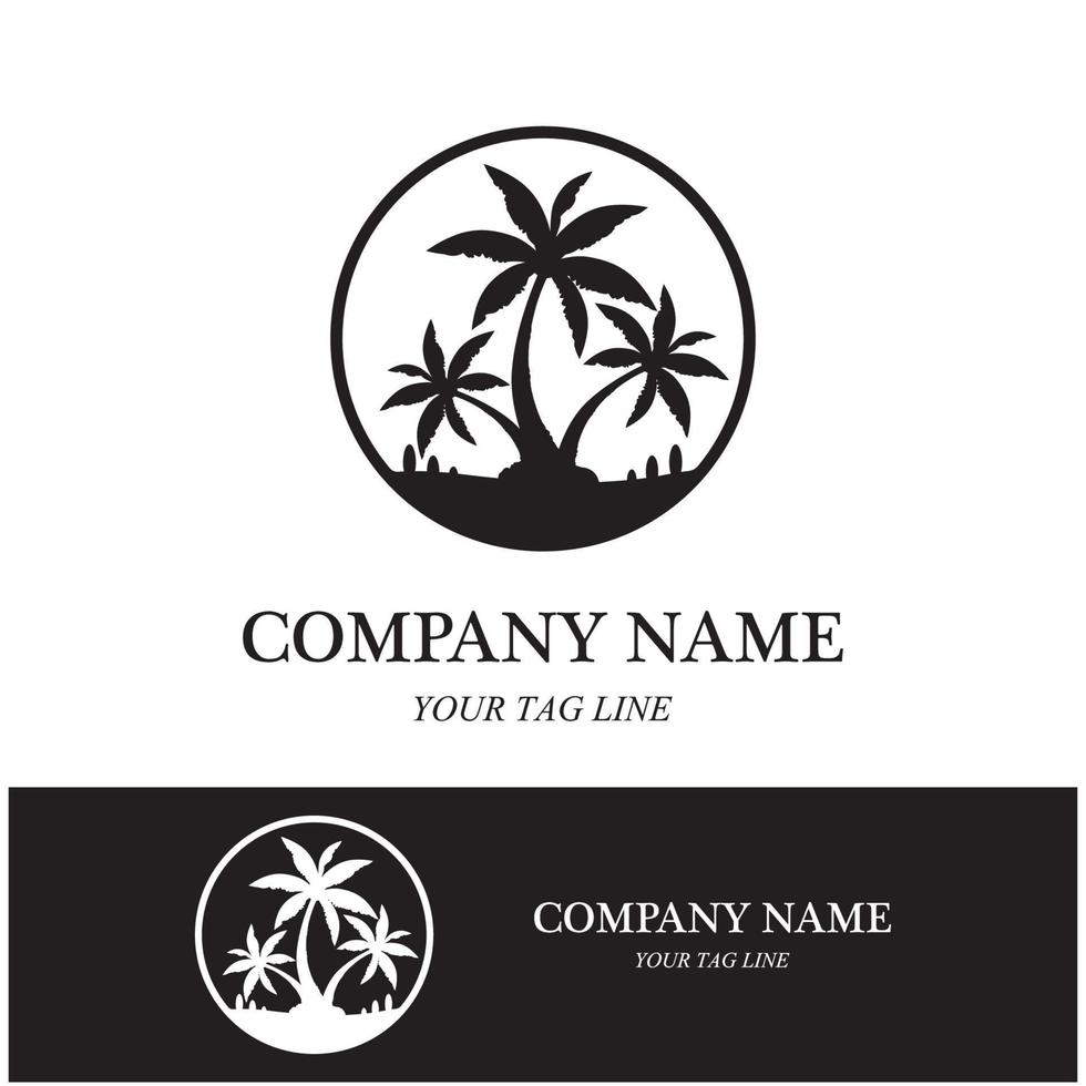 Palm tree summer logo template vector