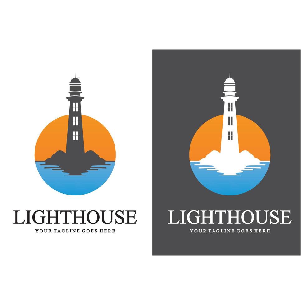 creative lighthouse logo template icon image vector