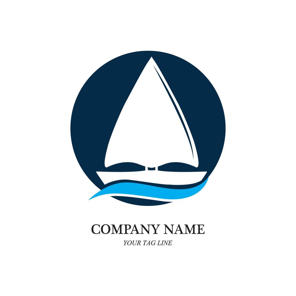 sailing boat logo and symbol vector