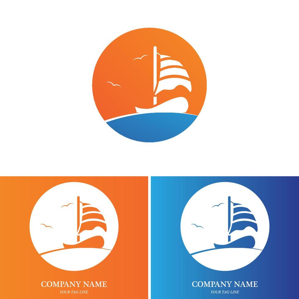 sailing boat logo and symbol vector