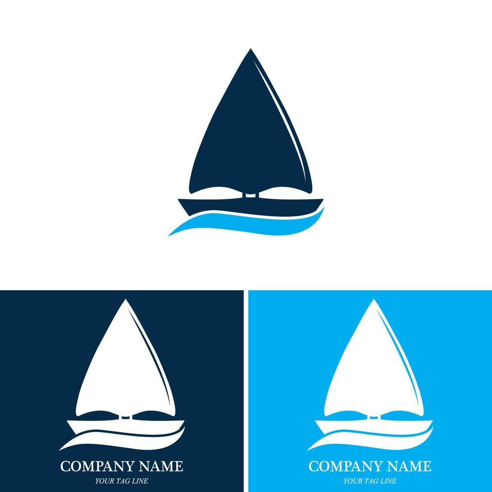 sailing boat logo and symbol vector