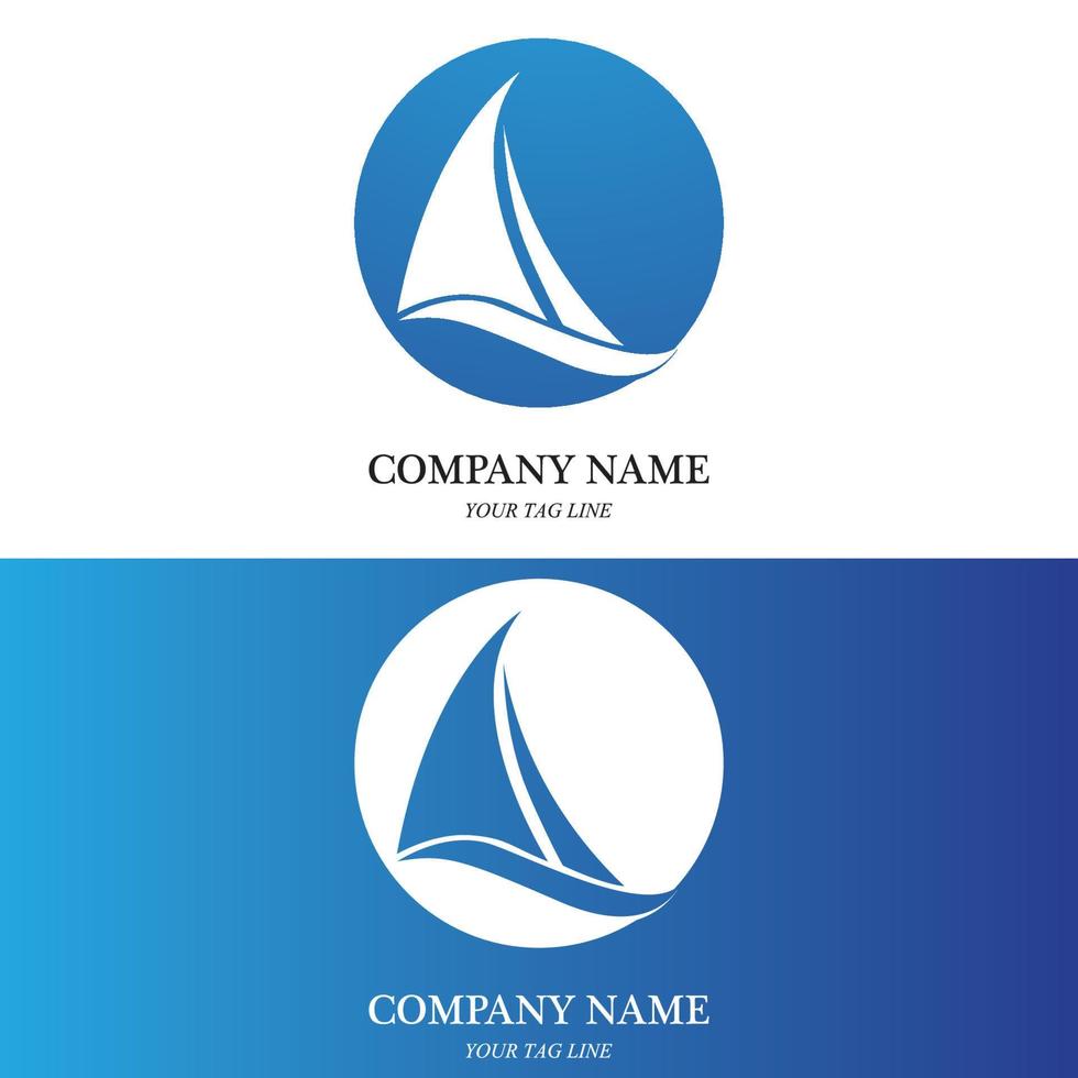 sailing boat logo and symbol vector