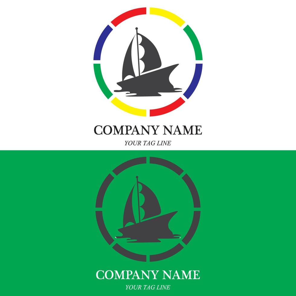 sailing boat logo and symbol vector