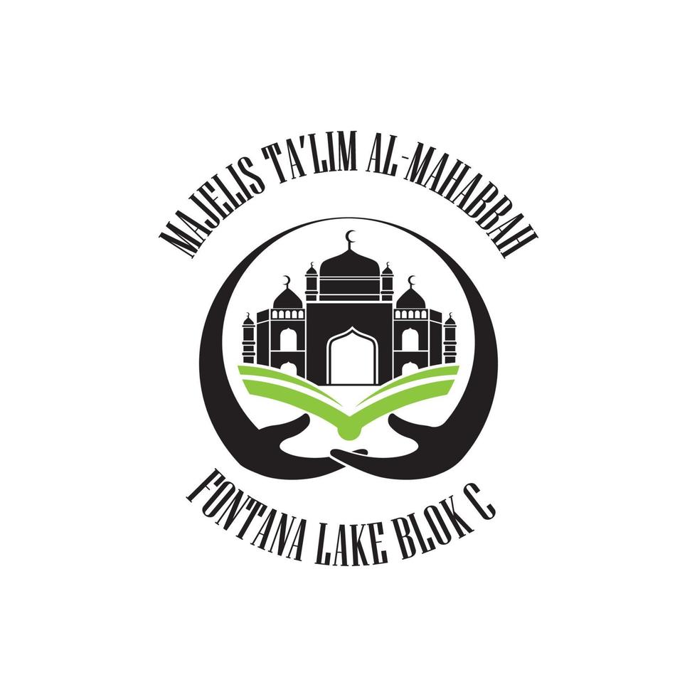 logotipo de la mezquita y vector de símbolo