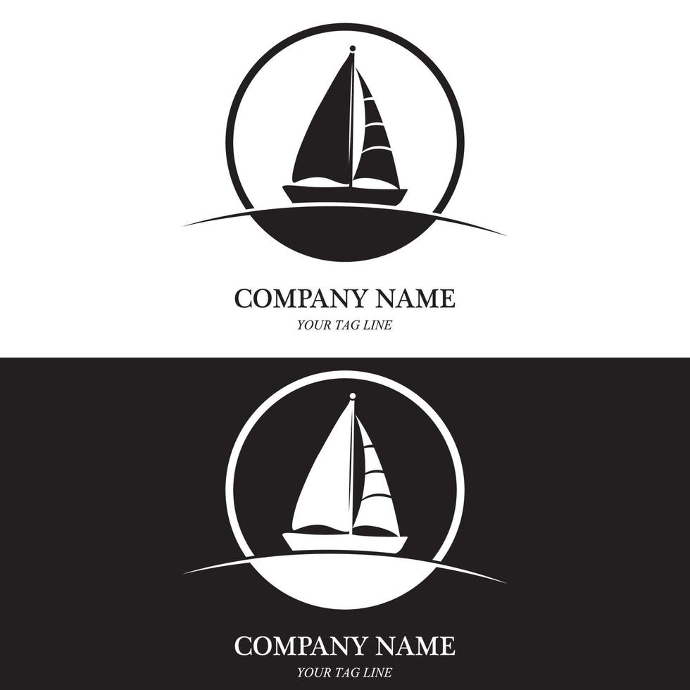 sailing boat logo and symbol vector