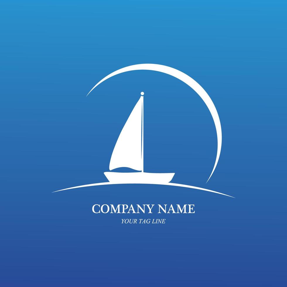 sailing boat logo and symbol vector