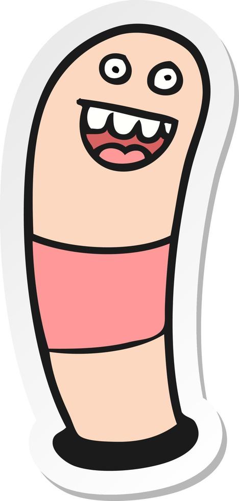 sticker of a cartoon worm vector