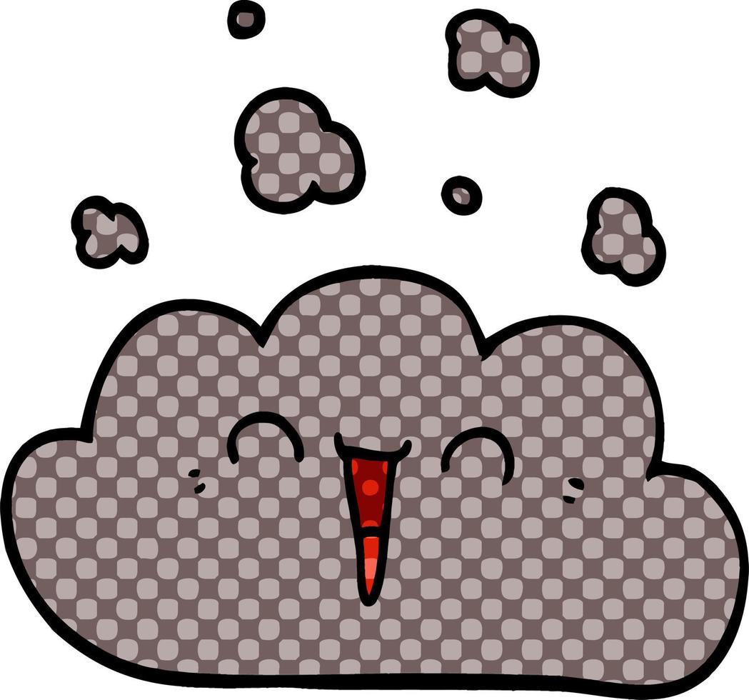 cartoon doodle smoke cloud vector