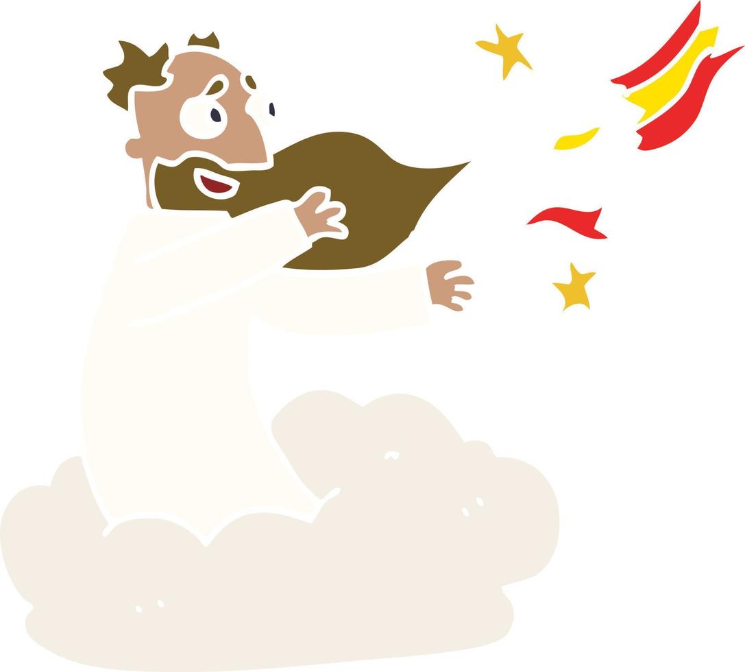 cartoon doodle god creating universe vector