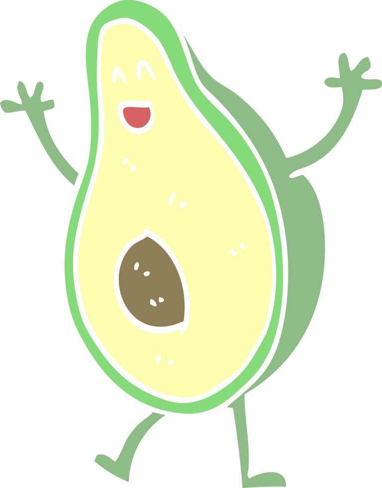 cartoon doodle dancing avocado vector