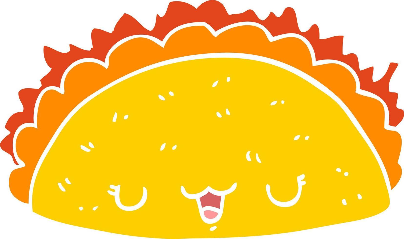 flat color style cartoon taco vector