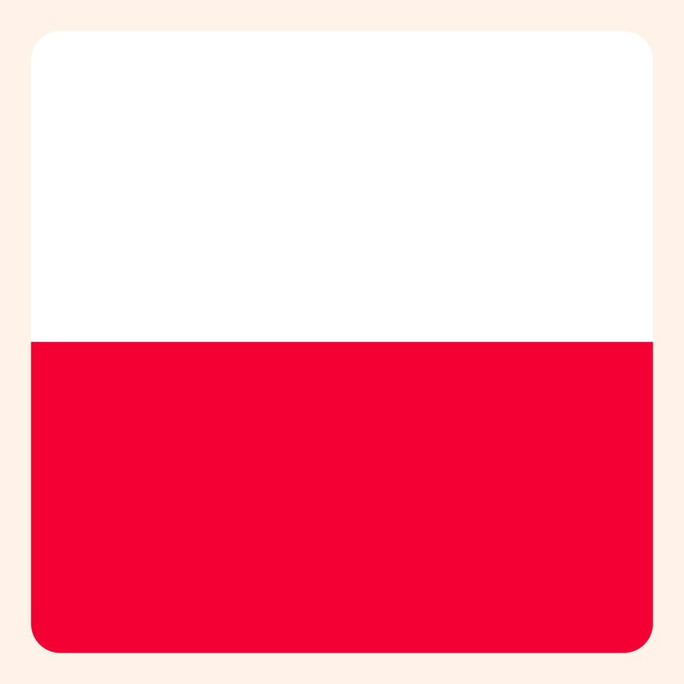 Poland square flag button, social media communication sign, business icon. vector