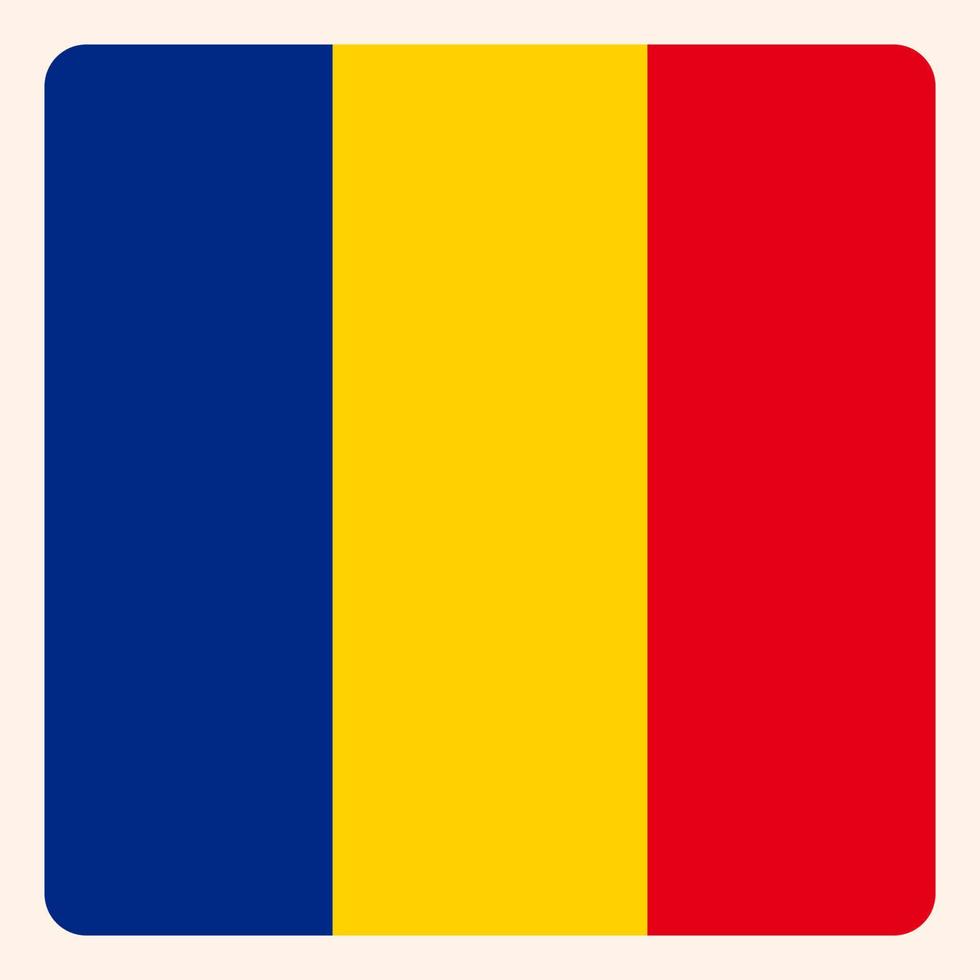 Romania square flag button, social media communication sign, business icon. vector