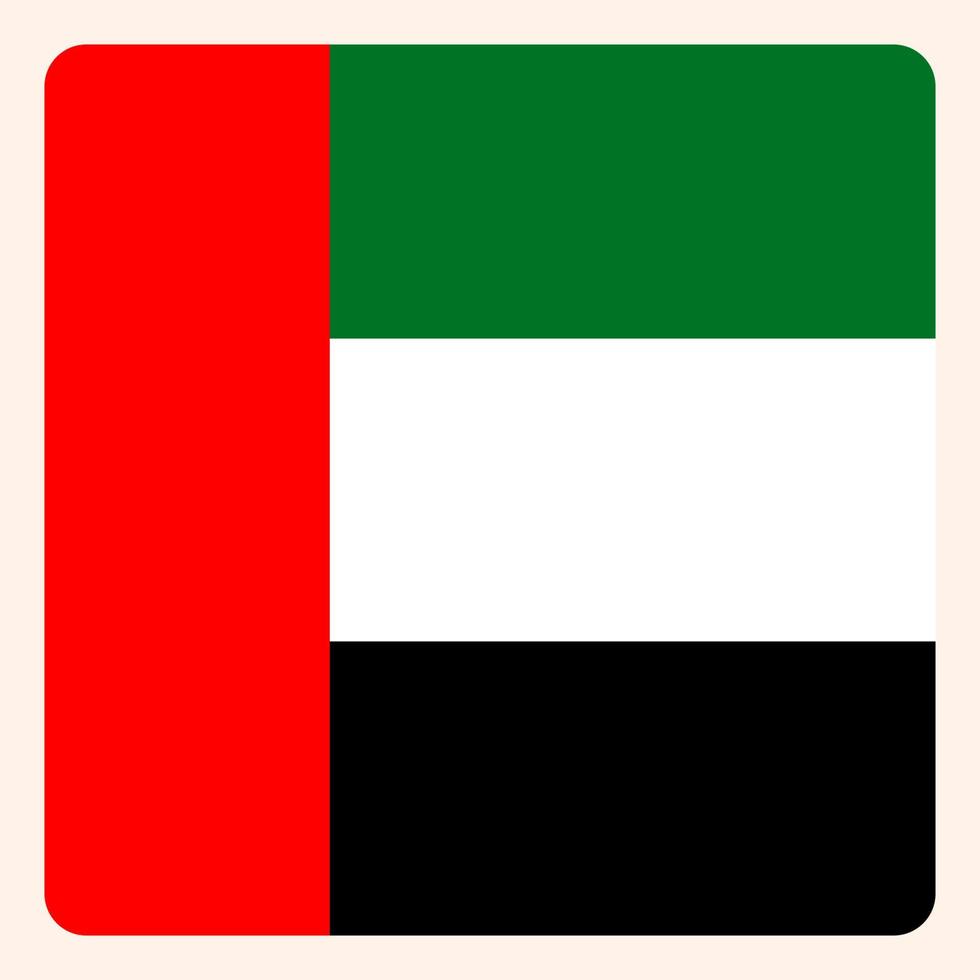 United Arab Emirates square flag button, social media communication sign, business icon. vector