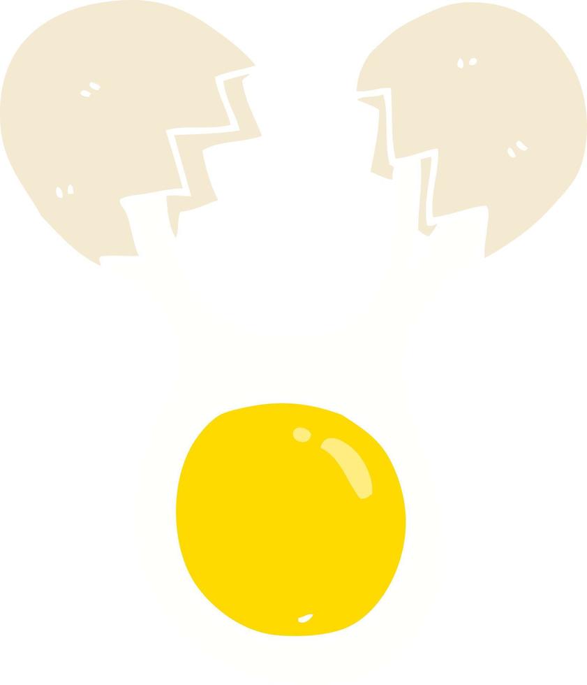 flat color style cartoon cracked egg vector