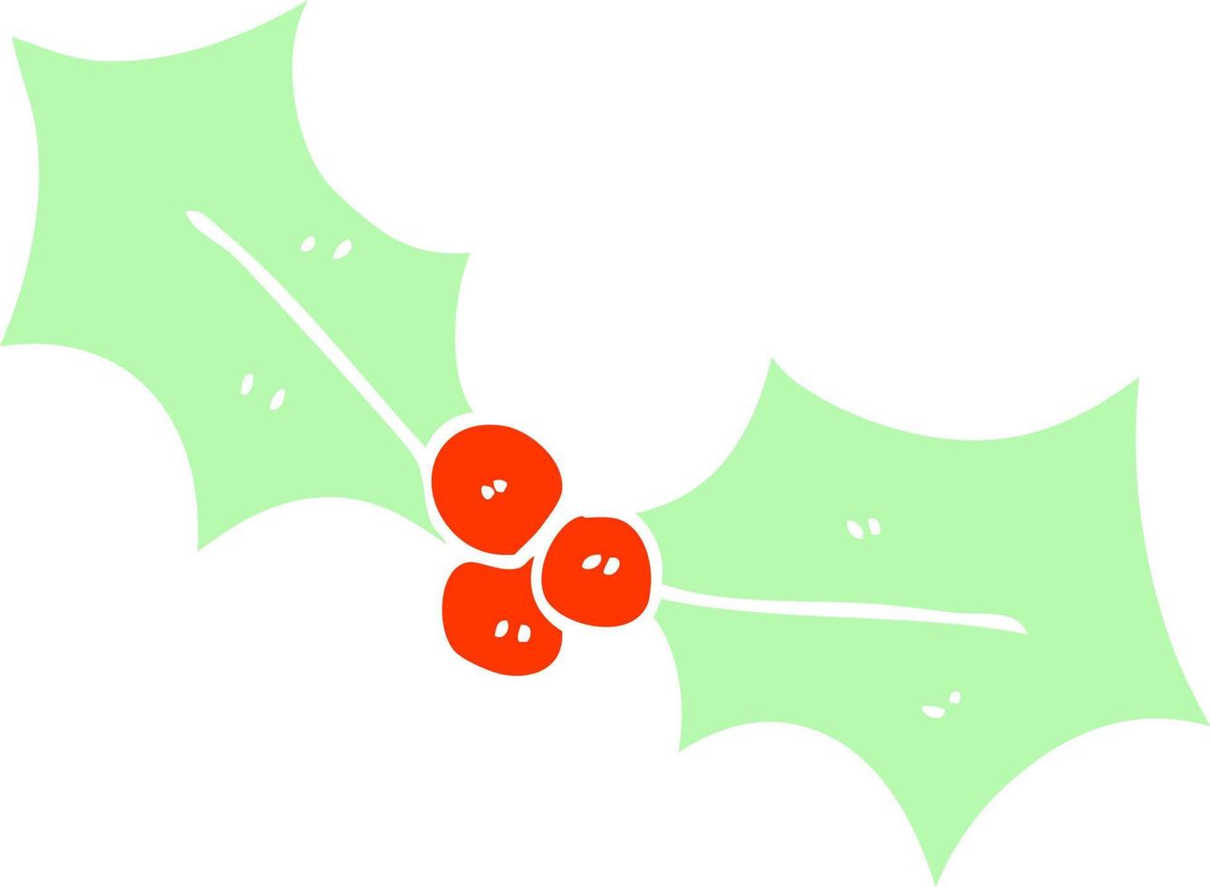 cartoon doodle christmas holly vector