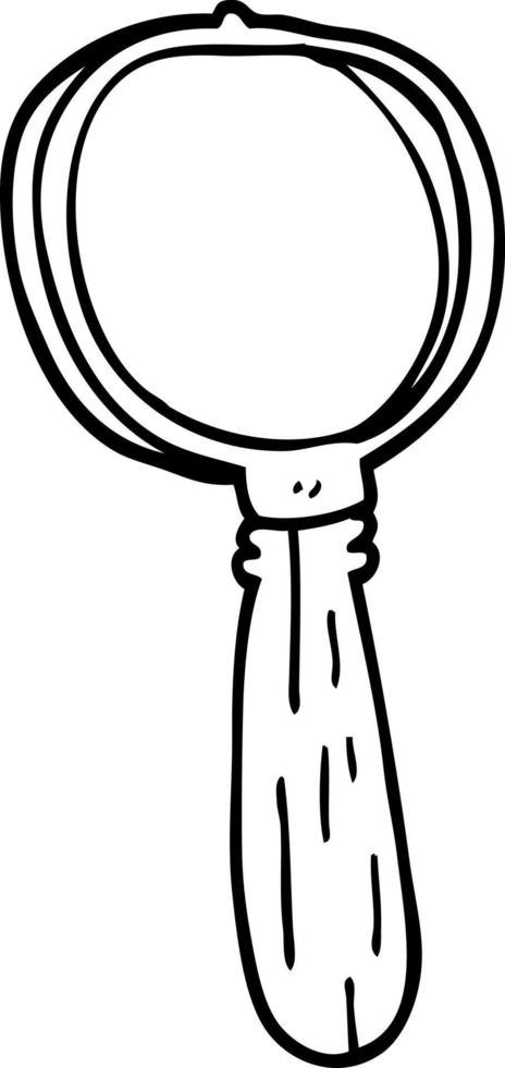 line drawing cartoon magnifying glass vector